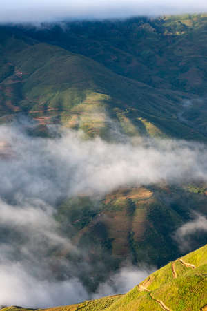 Ta Xua is a famous mountain range in northern Vietnam. All year round, the mountain rises above the...
