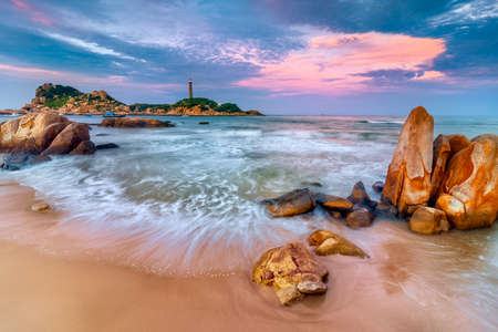 Ke Ga lighthouse, a famous place to visit at Phan Thiet, Binh Thuan, central Vietnamの写真素材