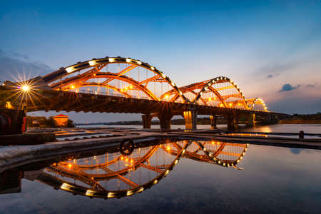 Dong Tru bridge in Long Bien, Hanoiの写真素材