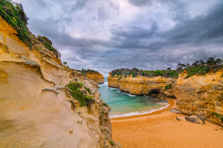 Loch Ard Gorge in Port Campbell National Park along the Great Ocean Road, Victoria, Australiaの写真素材