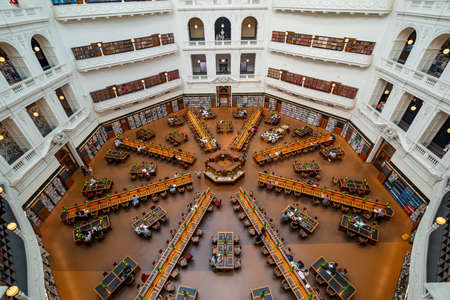 The La Trobe Reading Room of state library of victoria, designed to hold over a million books and up to 600 readersのeditorial素材