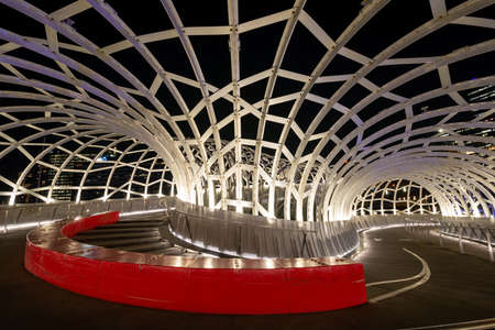 Webb Bridge in Melbourne, a pedestrian bridge crossing the Yarra River.