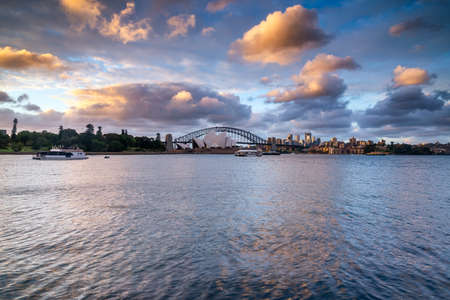 Sydney Opera House is situated in central business district surrounded by the Harbour, the Harbour Bridge and the Circular Quayのeditorial素材