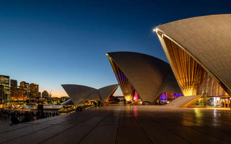 Sydney Opera House is situated in central business district surrounded by the Harbour, the Harbour Bridge and the Circular Quayのeditorial素材
