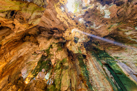 Buddhist pagoda in Huyen Khong cave on Marble Mountain at Da Nang city, Vietnam. Da Nang is biggest...