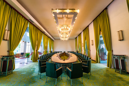 The Independence Palace, also publicly known as the Reunification Convention Hall, is a landmark in Ho Chi Minh City (formerly known as Saigon), Vietnam.の写真素材