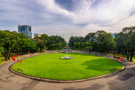The Independence Palace, also publicly known as the Reunification Convention Hall, is a landmark in Ho Chi Minh City (formerly known as Saigon), Vietnam.の写真素材