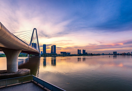 Buildings in the central area of Ho Chi Minh City, along the Saigon River. The symbol of modernity and dynamism of the largest city in the countryの写真素材