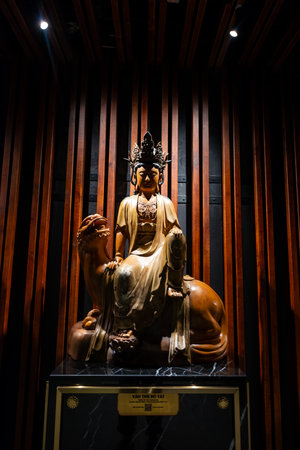 Ba Den mountain tourist area, Tay Ninh province, Vietnam. The tourist area has unique Buddhist architecture with the highest elevation in the area view from below is very beautifulの写真素材