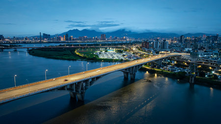 Seoul cityscape at night.の写真素材