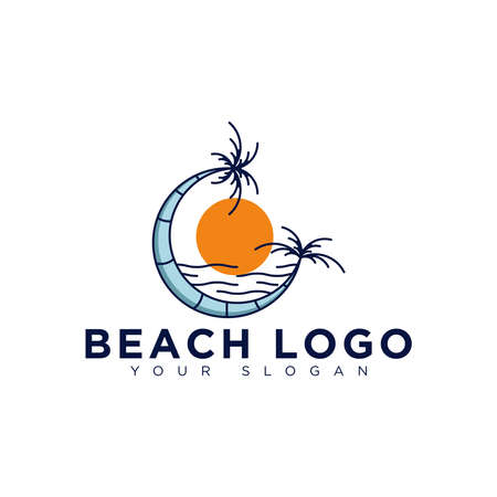 creative beach logo design ideaのイラスト素材
