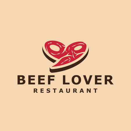 creative vintage style beef lover logo designのイラスト素材