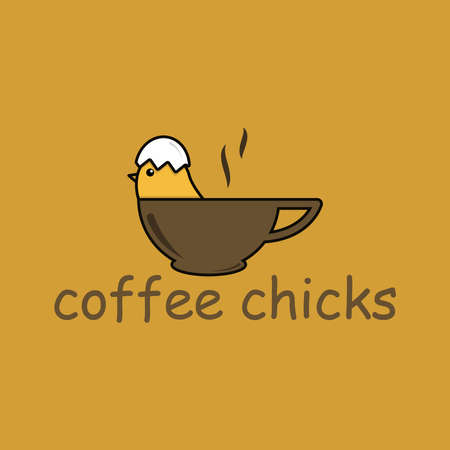 coffee chick logo design ideaのイラスト素材