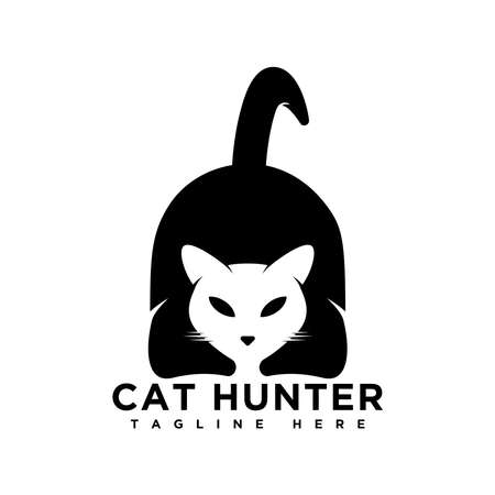 cat hunter logo design ideaのイラスト素材
