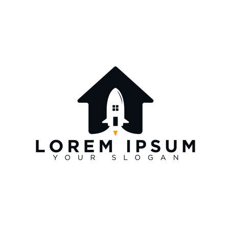 rocket launch logo, launch home logo designのイラスト素材