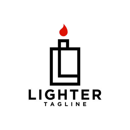 lighter logo concept, letter L logoのイラスト素材