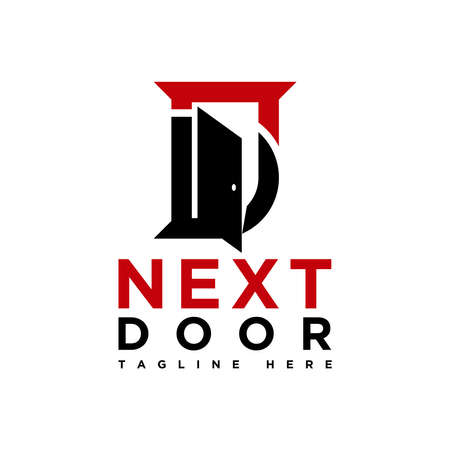 next door logo, letter N and D logo inspirationsのイラスト素材