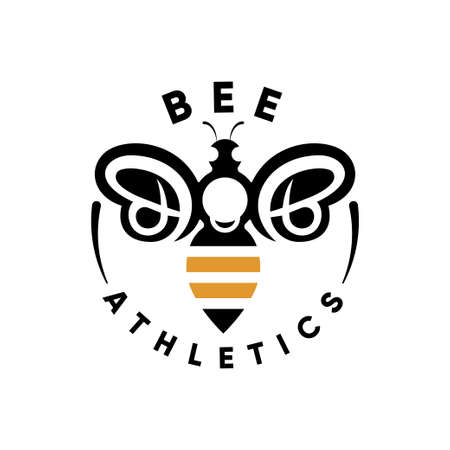 sport fitness logo with concept bee iconのイラスト素材