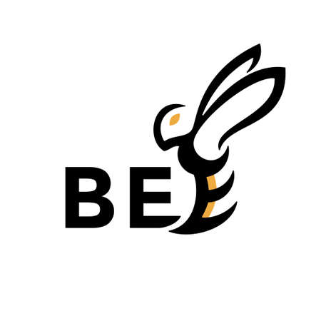 bee logo, artistic letter bee logoのイラスト素材