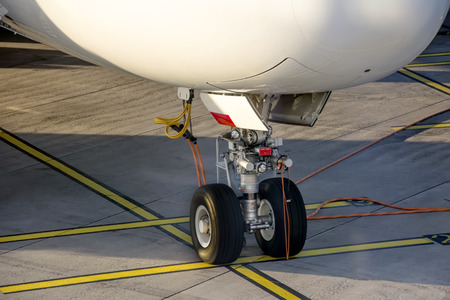 Boarding a big Airbusの写真素材
