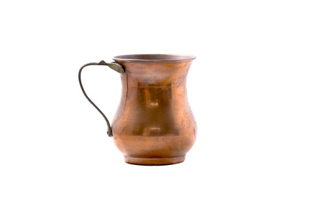 Antique Copper Pot With Wrought Iron Handle - Stock imageの写真素材