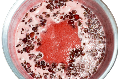 strawberries jam makingの写真素材