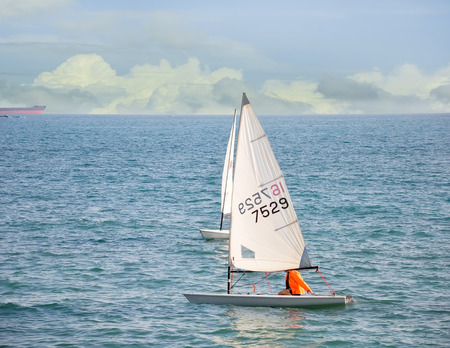 Laser sail boat
