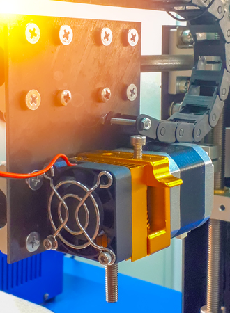 3d printer working and printing plastic