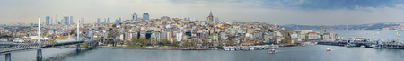 Istanbul, Turkeyph April 6, 2019: View of Bosphorus. Cityscape of Istanbul at sunset - view from Golden Hornのeditorial素材