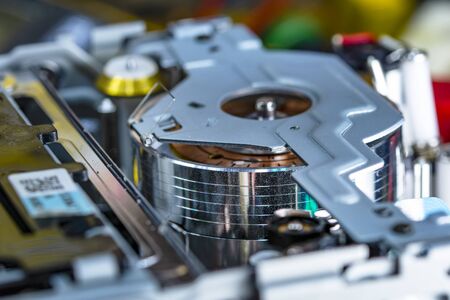 Video cassette player interor mechanismの写真素材