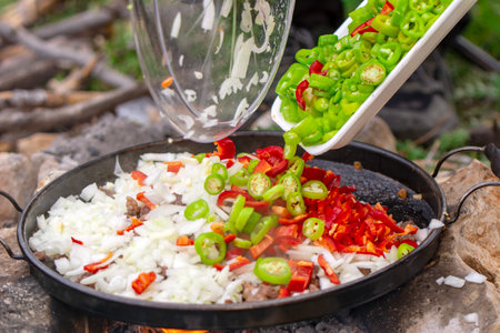 Preparation of traditional mexican food in the nature.の写真素材