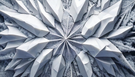 Abstract background of snowflakes in the form of a star.の素材