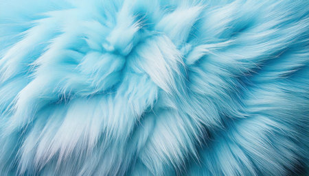 blue fur texture, background. a fine, strong, soft, lustrous fiber produced by silkworms in making cocoons and collected to make thread and fabric.の素材
