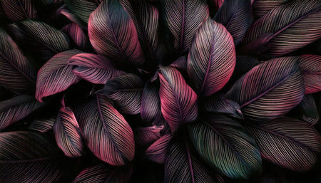 Colorful leaves background. Tropical leaves texture. Tropical leaves background.の素材