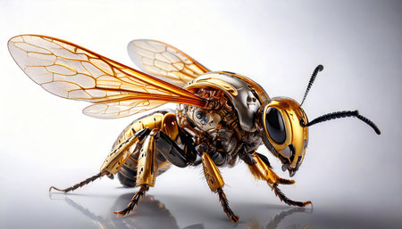 Hornet isolated on a white background. 3D illustration.の素材