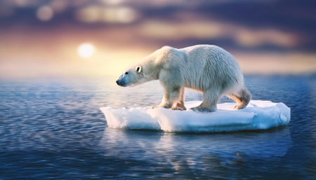 Polar bear (Ursus maritimus) on the pack iceの素材