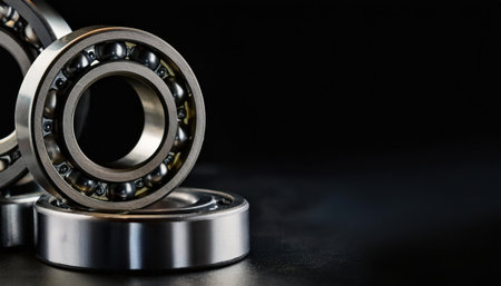 Ball bearing on a dark background. Spare parts for the car.の素材