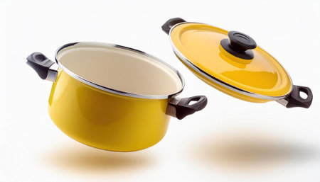 Cooking pot isolated on white background. Clipping path included.の素材