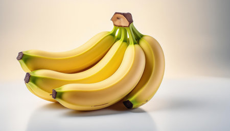 Bunch of bananas isolated on white background. 3D illustration.の素材