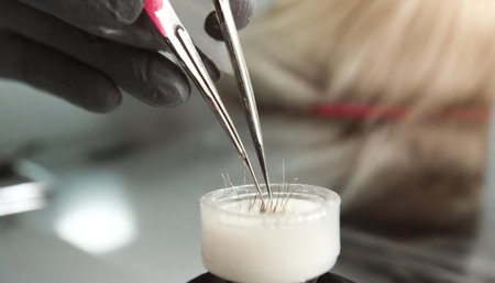 Professional hairdresser in a beauty salon, close-upの素材