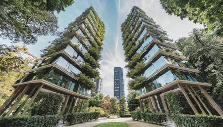 Beautiful architecture building exterior cityscape of hong kong cityの素材