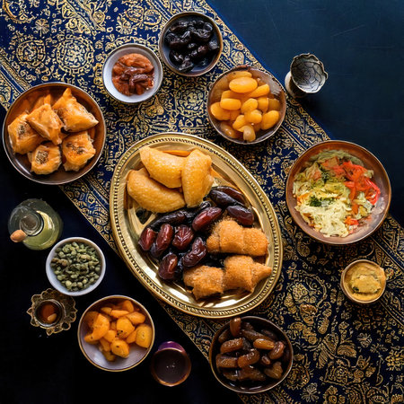 Dates, raisins, dates, pistachios, nuts and honey. Traditional oriental sweetsの素材