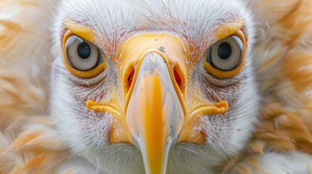 Close-up of an eagle's face. Generative AIの素材
