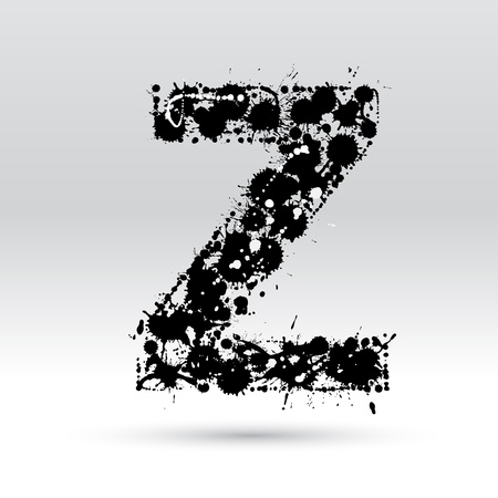 Letter Z formed by black and white ink blotsのイラスト素材