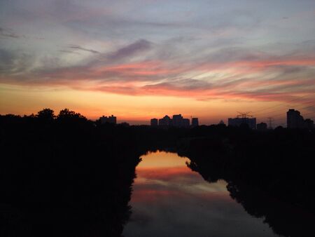 Sunset by the river の素材