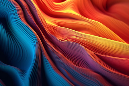 Abstract wavy background. 3d rendering, 3d illustration. Ai generated.の素材