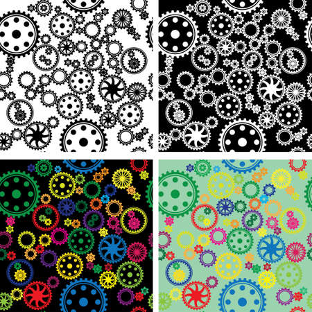 patterns of different types of gears のイラスト素材