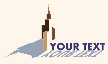 stylized minimalist skyscraper with the text and the ability to use as a sign or templateのイラスト素材