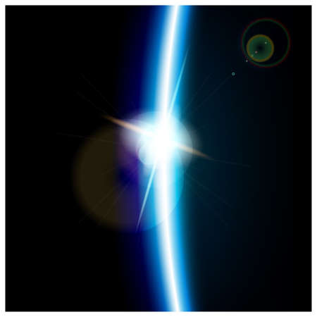 vector illustration on the theme of space, science and technology.のイラスト素材