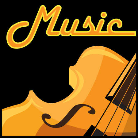 Stylized vector illustration on a musical theme. violin. can be used as a sign, a symbol, an icon or as part of, or the whole composition in your designのイラスト素材